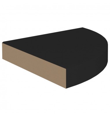  Pakabinamos kampinės lentynos, 2vnt., juodos, 25x25x3,8cm, MDF - Pakabinamos lentynos, spintelės - 4