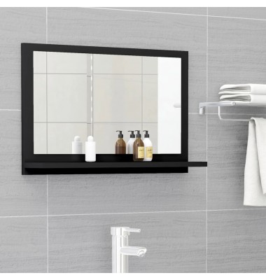  Vonios kambario veidrodis, juodos spalvos, 60x10,5x37cm, MDP - Vonios spintelės, veidrodžiai - 1