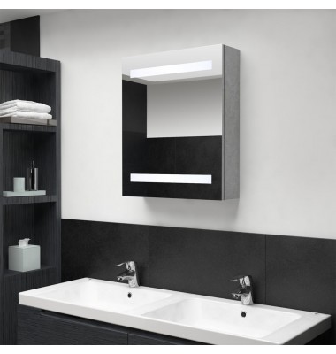  Veidrodinė vonios spintelė su LED, betono pilka, 50x14x60cm - Vonios spintelės, veidrodžiai - 1