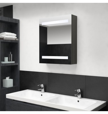  Veidrodinė vonios spintelė su LED, antracito, 50x14x60cm - Vonios spintelės, veidrodžiai - 1