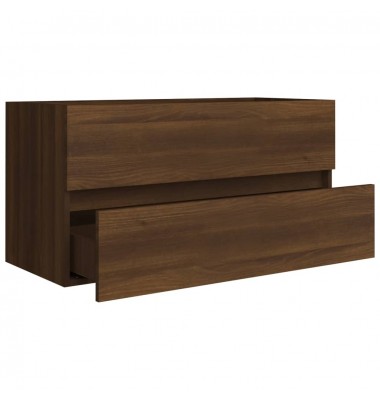  Spintelė praustuvui, ruda ąžuolo, 90x38,5x45cm, mediena - Vonios baldų komplektai - 6