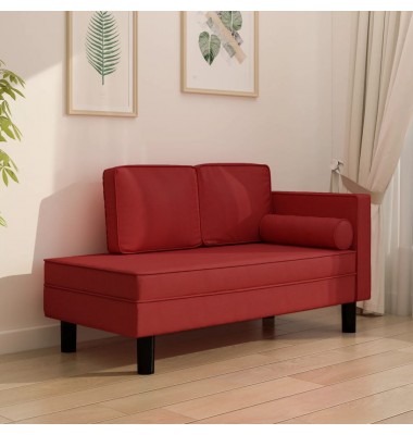  Poilsio sofa su pagalvėmis ir ilga pagalve, vyno, dirbtinė oda - Sofos, sofos-lovos - 1