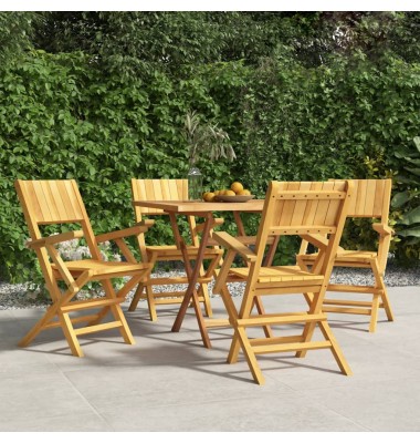  Sulankstomos sodo kėdės, 4vnt., 55x61x90cm, tikmedžio masyvas - Lauko kėdės - 1