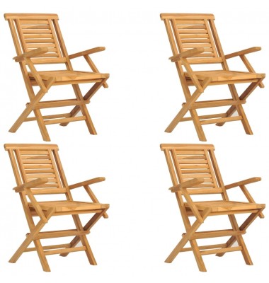  Sulankstomos sodo kėdės, 4vnt., 56x63x90cm, tikmedžio masyvas - Lauko kėdės - 2