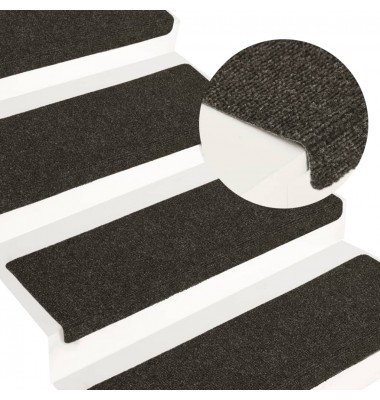  Laiptų kilimėliai, 15vnt., pilkos spalvos, 65x21x4cm - Laiptų kilimėliai - 1