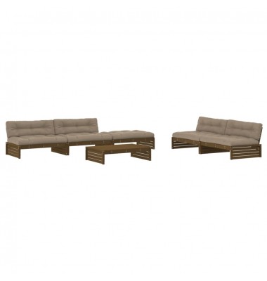  Sodo komplektas su pagalvėlėmis, 6 dalių, medaus rudas, mediena - Lauko baldų komplektai - 2