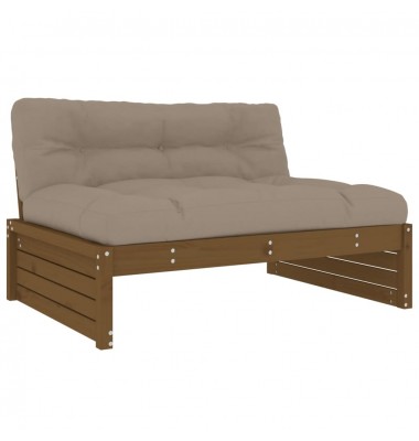  Sodo komplektas su pagalvėlėmis, 6 dalių, medaus rudas, mediena - Lauko baldų komplektai - 4