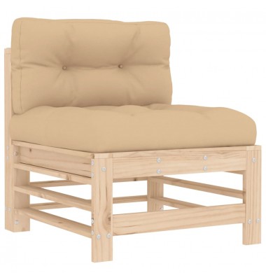  Sodo poilsio komplektas su pagalvėlėmis, 3 dalių, mediena - Lauko baldų komplektai - 4