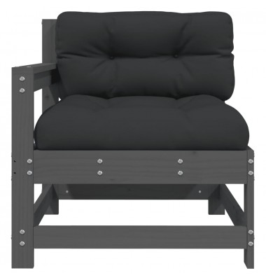  Sodo kėdė su pagalvėlėmis, pilka, pušies medienos masyvas - Moduliniai lauko baldai - 3