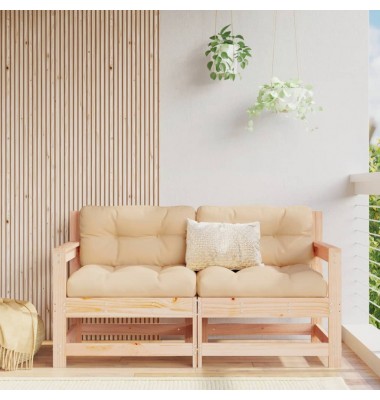  Sodo kėdės su pagalvėlėmis, 2vnt., pušies medienos masyvas - Moduliniai lauko baldai - 1