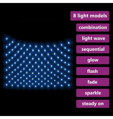  Kalėdinių lempučių tinklas, 4x4m, 544 mėlynos LED - Kalėdinis apšvietimas - 5