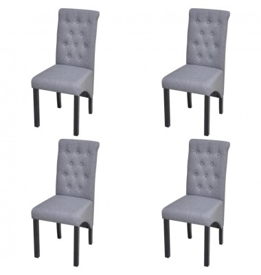  Valgomojo kėdės, 4vnt., šviesiai pilkos, audinys - Valgomojo Kėdės - 1