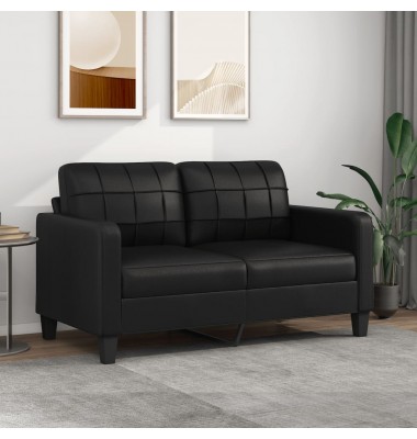  Dvivietė sofa, juodos spalvos, 140cm, dirbtinė oda - Sofos, sofos-lovos - 1