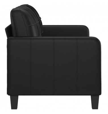  Dvivietė sofa, juodos spalvos, 140cm, dirbtinė oda - Sofos, sofos-lovos - 4