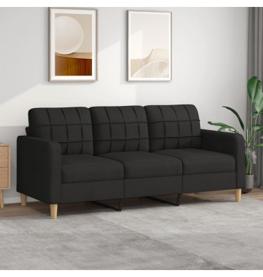  Trivietė sofa, juodos spalvos, 180cm, audinys - Sofos, sofos-lovos - 1