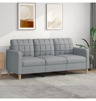 Trivietė sofa, šviesiai pilkos spalvos, 180cm, audinys - Sofos, sofos-lovos - 1