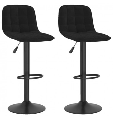  Baro taburetės, 2vnt., juodos spalvos, aksomas - Baro kėdės - 2