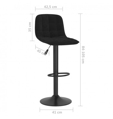  Baro taburetės, 2vnt., juodos spalvos, aksomas - Baro kėdės - 10