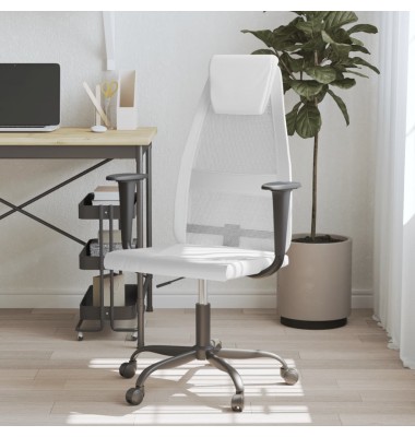  Biuro kėdė, baltos spalvos, tinklinis audinys ir dirbtinė oda - Biuro kėdės - 1