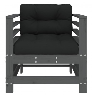  Sodo kėdės su pagalvėlėmis, 2vnt., pilkos, pušies masyvas - Moduliniai lauko baldai - 4