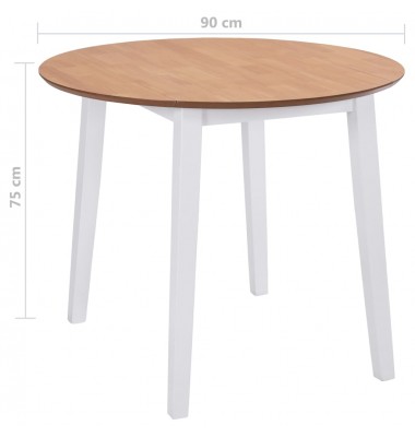  Sulenkiamas valgomojo stalas, apvalus, MDF, baltos spalvos - Stalai - 8