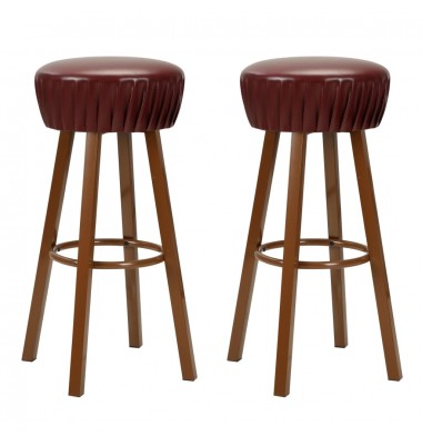  Baro taburetės, 2 vnt., rudos spalvos, dirbtinė oda - Baro kėdės - 1