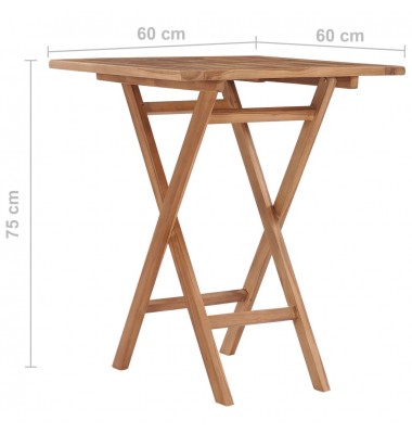  Sulankstomas sodo stalas, 60x60x75cm, tikmedžio masyvas - Lauko stalai, staliukai - 7