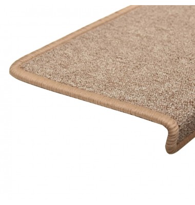  Laiptų kilimėliai, 15vnt., šviesiai rudos spalvos, 65x21x4 cm - Laiptų kilimėliai - 4