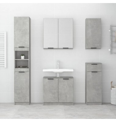 Vonios spintelė, betono pilka, 64,5x33,5x59cm, apdirbta mediena - Vonios spintelės, veidrodžiai - 3