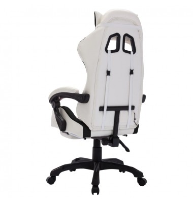  Žaidimų kėdė su LED lemputėmis, juoda ir balta, dirbtinė oda - Biuro kėdės - 6