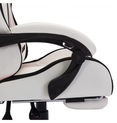  Žaidimų kėdė su LED lemputėmis, juoda ir balta, dirbtinė oda - Biuro kėdės - 8