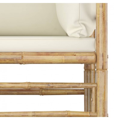  Sodo komplektas su kreminėmis pagalvėmis, 7 dalių, bambukas  - Lauko baldų komplektai - 4