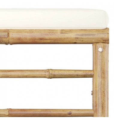  Sodo komplektas su kreminėmis pagalvėmis, 7 dalių, bambukas  - Lauko baldų komplektai - 8
