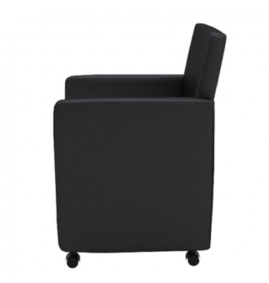   valgomojo kėdės, 6vnt., juodos spalvos, dirbtinė oda - Valgomojo Kėdės - 3