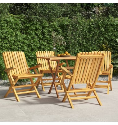  Sulankstomos sodo kėdės, 4vnt., 61x67x90cm, tikmedžio masyvas - Lauko kėdės - 1