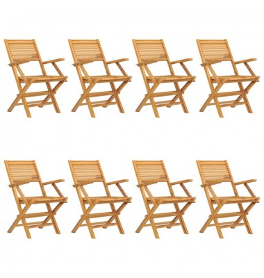  Sulankstomos sodo kėdės, 8vnt., 55x62x90cm, tikmedžio masyvas - Lauko kėdės - 2