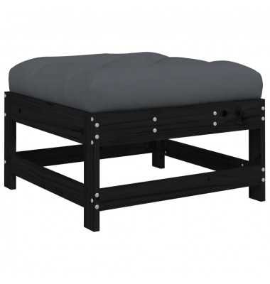  Sodo komplektas su pagalvėlėmis, 3 dalių, juodas, mediena - Moduliniai lauko baldai - 7