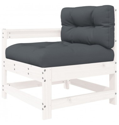  Sodo komplektas su pagalvėlėmis, 3 dalių, baltas, mediena - Moduliniai lauko baldai - 5