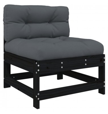  Sodo komplektas su pagalvėlėmis, 5 dalių, juodas, mediena - Lauko baldų komplektai - 4