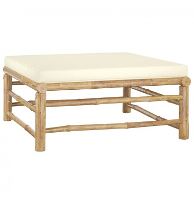  Sodo komplektas su kreminėmis pagalvėmis, 3 dalių, bambukas  - Lauko baldų komplektai - 7