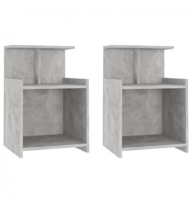  Naktinės spintelės, 2vnt., betono pilkos, 40x35x60cm, MDP - Naktinės spintelės - 2