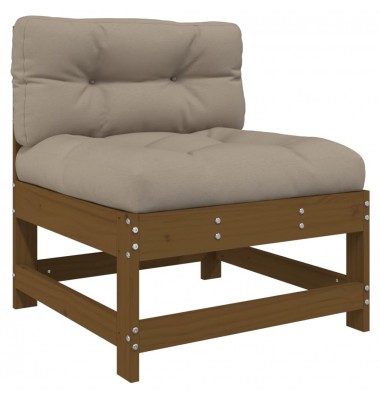  Vidurinė sofos dalis su pagalvėlėmis, medaus, pušies masyvas - Moduliniai lauko baldai - 2