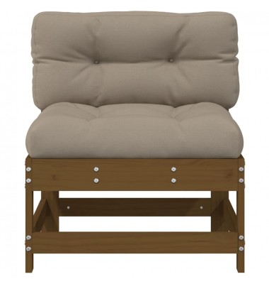  Vidurinė sofos dalis su pagalvėlėmis, medaus, pušies masyvas - Moduliniai lauko baldai - 3