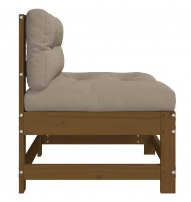  Vidurinė sofos dalis su pagalvėlėmis, medaus, pušies masyvas - Moduliniai lauko baldai - 4