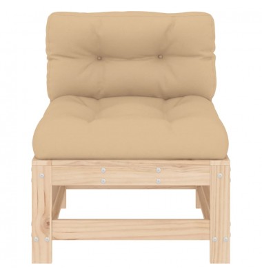  Vidurinė sofos dalis su pagalvėlėmis, pušies medienos masyvas - Moduliniai lauko baldai - 3