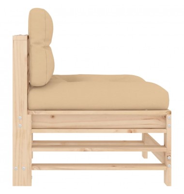  Vidurinė sofos dalis su pagalvėlėmis, pušies medienos masyvas - Moduliniai lauko baldai - 4