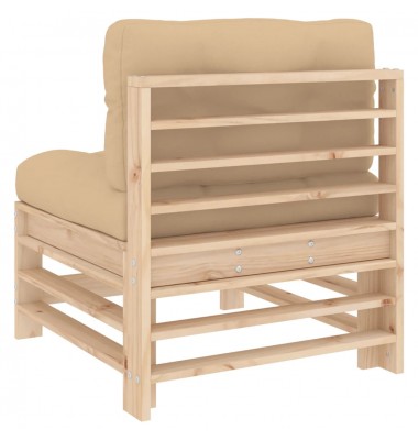  Vidurinė sofos dalis su pagalvėlėmis, pušies medienos masyvas - Moduliniai lauko baldai - 5