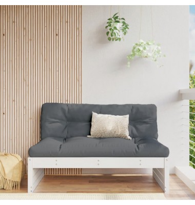  Vidurinė sofos dalis, balta, 120x80cm, pušies medienos masyvas - Moduliniai lauko baldai - 1