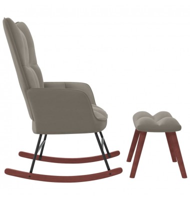  Supama kėdė su pakoja, šviesiai pilkos spalvos, aksomas - Supamos kėdės - 3