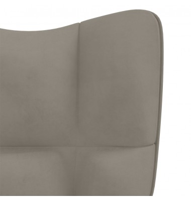  Supama kėdė su pakoja, šviesiai pilkos spalvos, aksomas - Supamos kėdės - 8